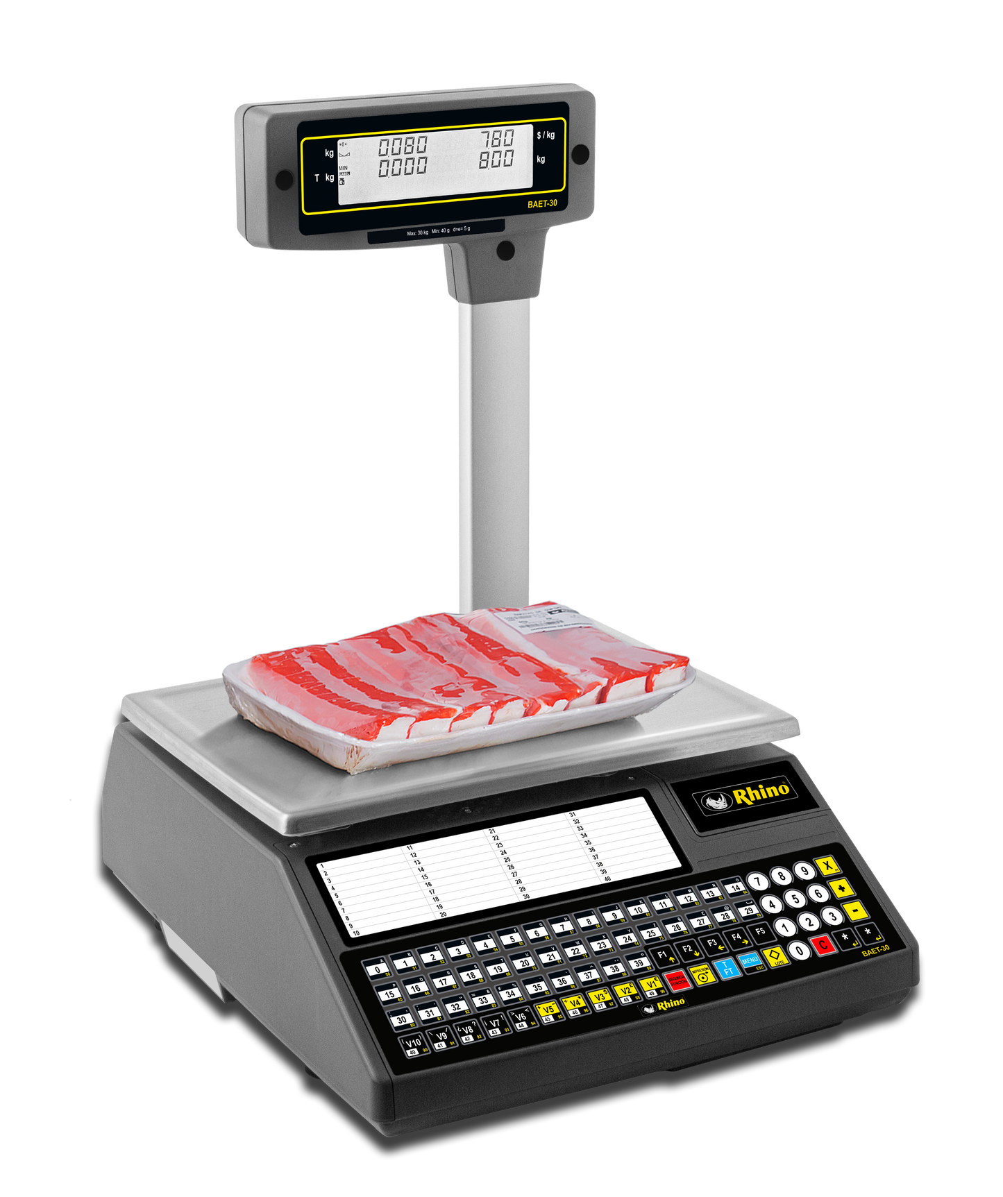 Báscula Electrónica Etiquetadora 30 kg Rhino BAET-30