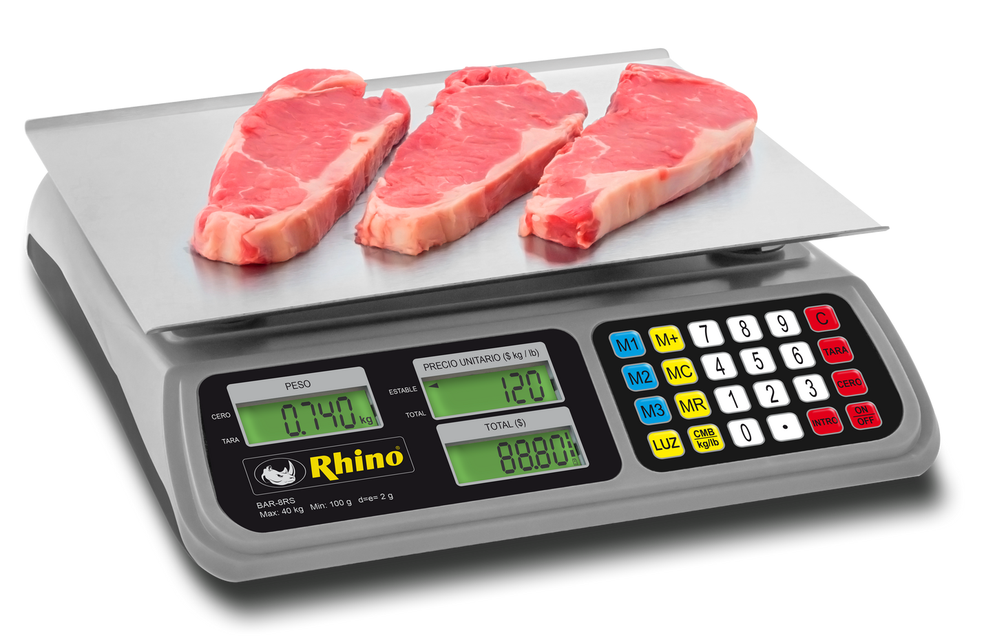 Báscula Electrónica Multifunciones de 40 kg con Puerto USB BAR-8RS