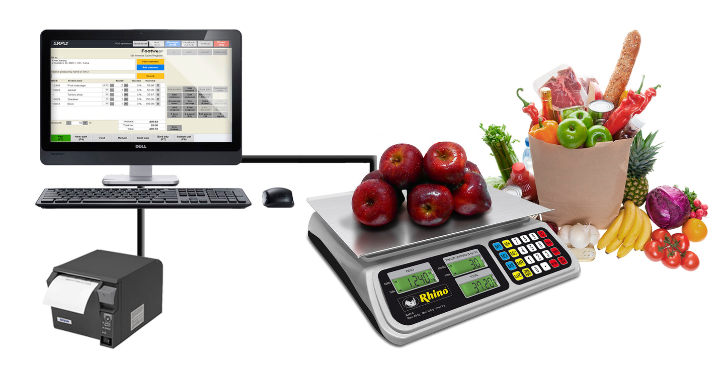 Báscula Electrónica Multifunciones de 40 kg con Puerto USB BAR-8RS