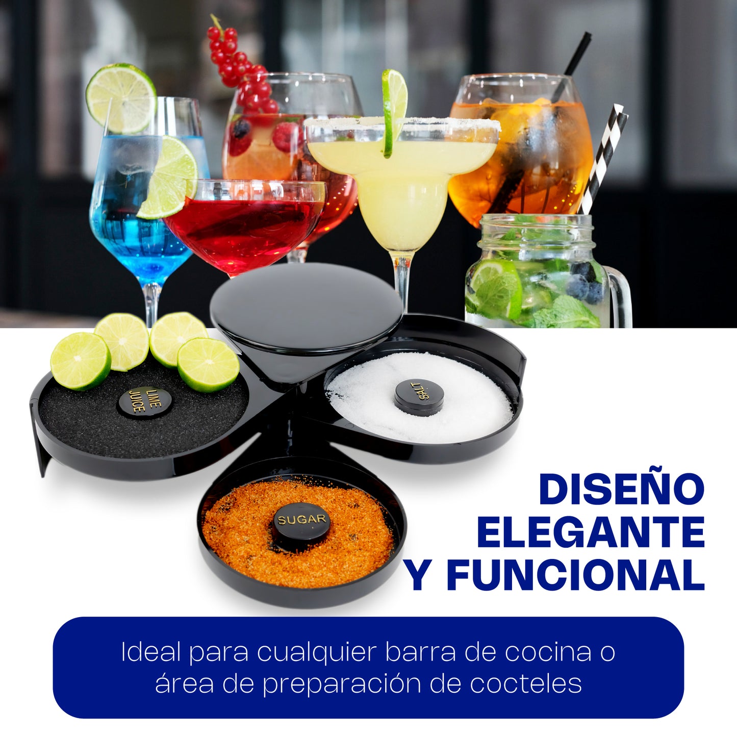 Escarchador de Vasos con 3 Bandejas Giratorias y Esponja