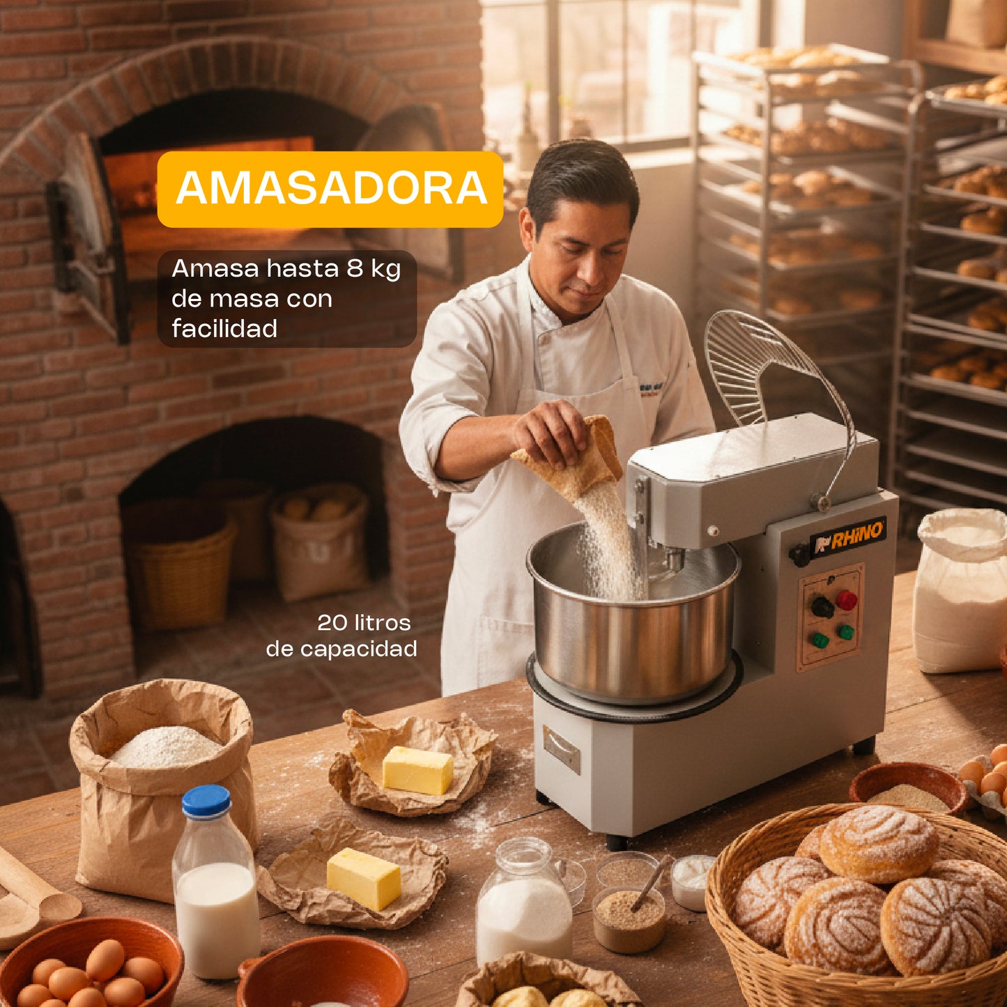 Amasadora de Procesamiento Prolongado 20 L