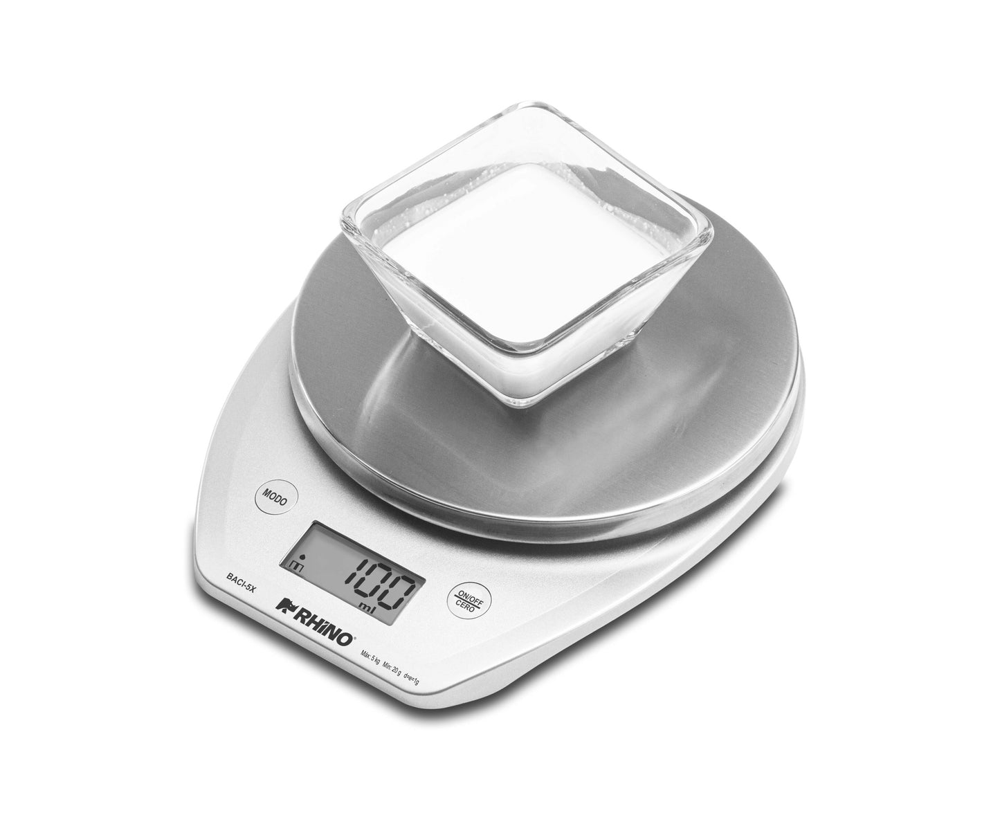 Báscula de cocina digital 5 kg con Bluetooth Rhino BACI-5X