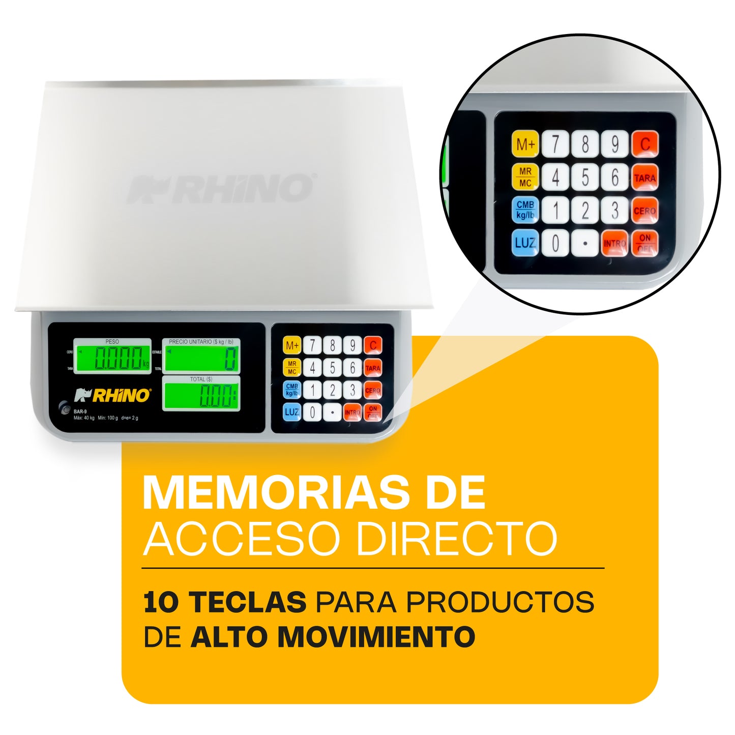 Báscula Electrónica Multifunciones con Puerto USB 40 kg BAR-9