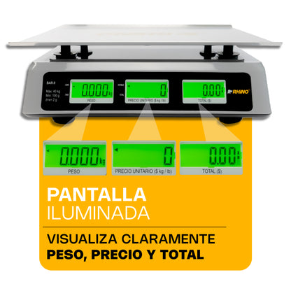 Báscula Electrónica Multifunciones con Puerto USB 40 kg BAR-9