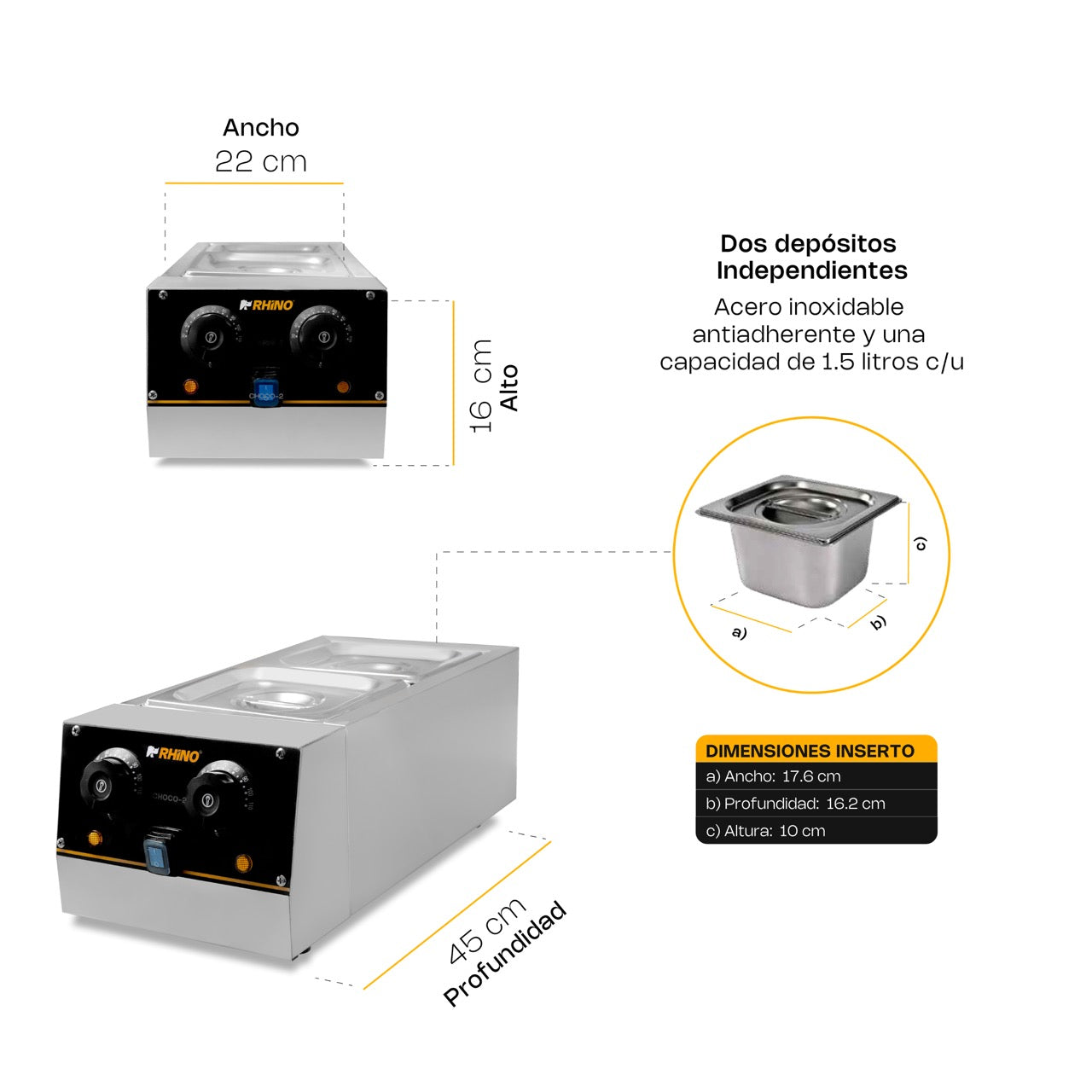 Templadora de Chocolate 1,040 W
