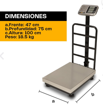 Báscula de Plataforma Inoxidable Plegable 500 kg BP-500