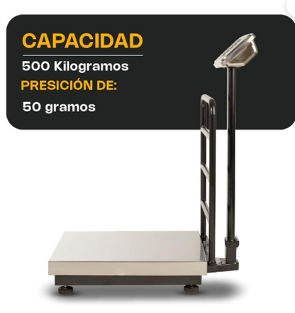 Báscula de Plataforma Inoxidable Plegable 500 kg BP-500