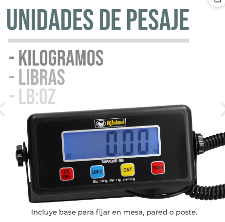 Báscula de Paquetería 100 kg BAPAQUE-100