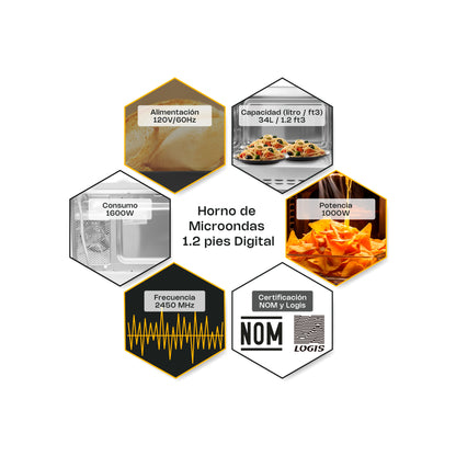 Horno de Microondas Digital 1.2 pies