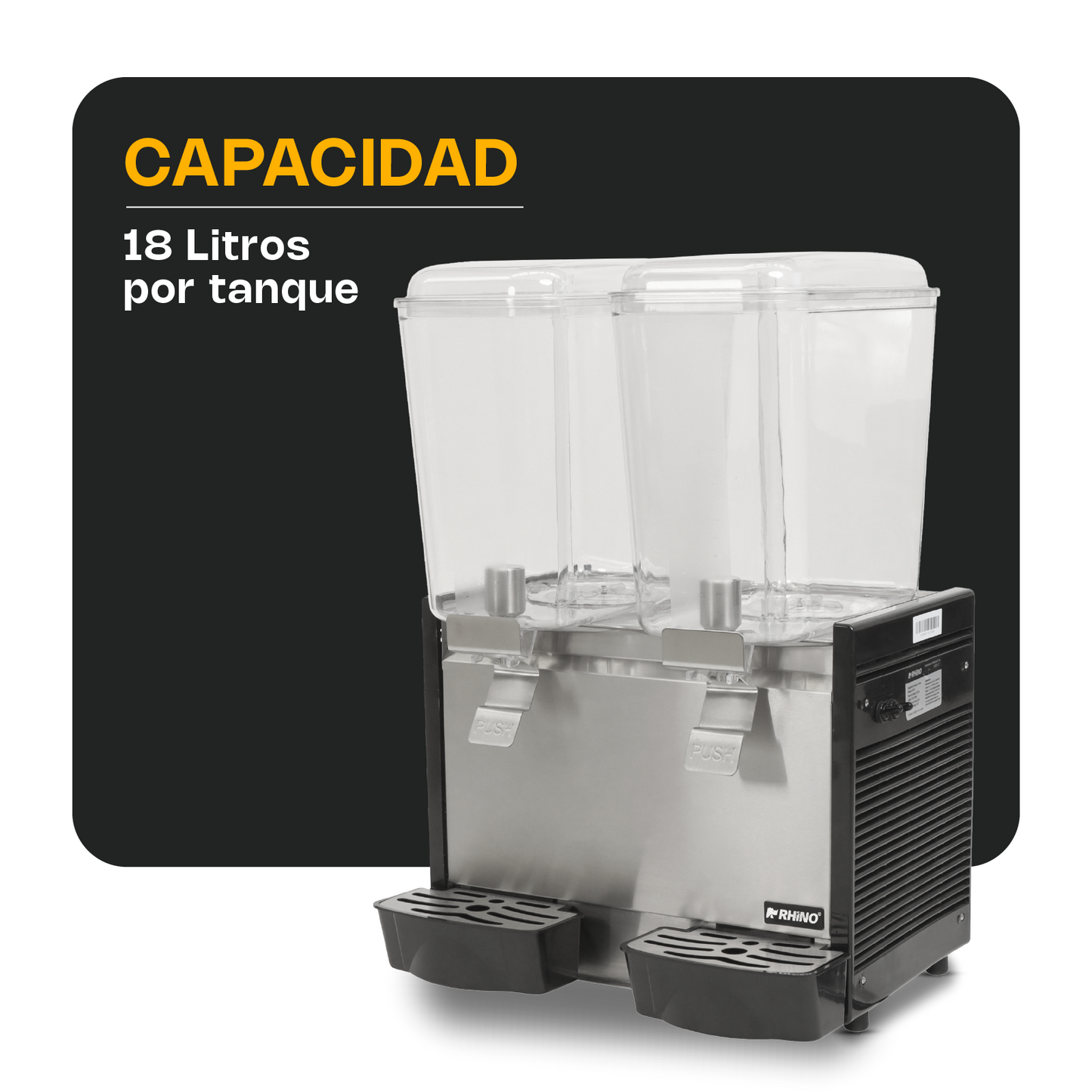 Dispensador de Bebidas Frías 2 Tanques Rhino DISBEF-2T