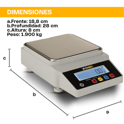 Báscula Electrónica de Precisión 2600 g Rhino BAPRE-2600