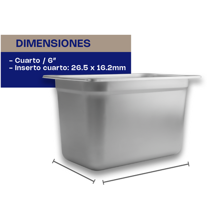 Inserto de Acero Inoxidable Cuarto 6"