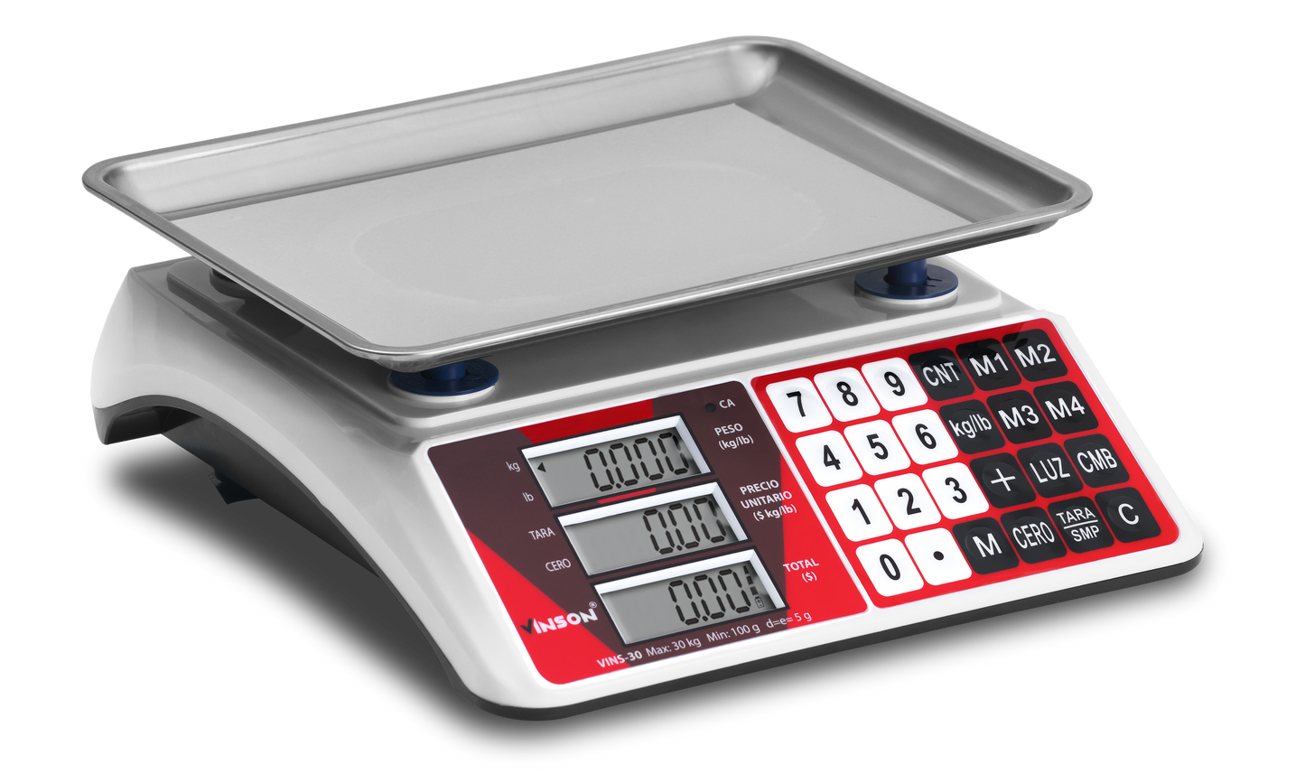 Báscula Electrónica Multifunciones de 30 kg VINS-30