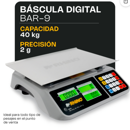 Báscula Electrónica Multifunciones con Puerto USB 40 kg