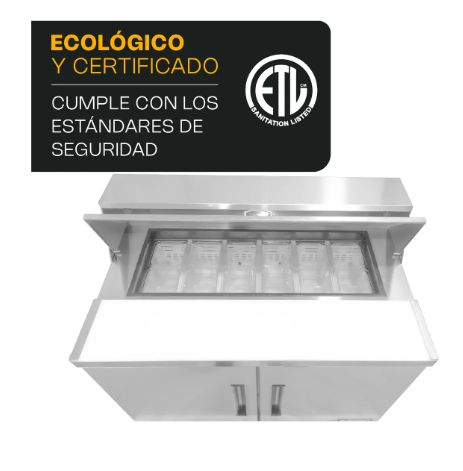 Mesa refrigerada de preparación 13.3 pies Rhino MERSAL-48